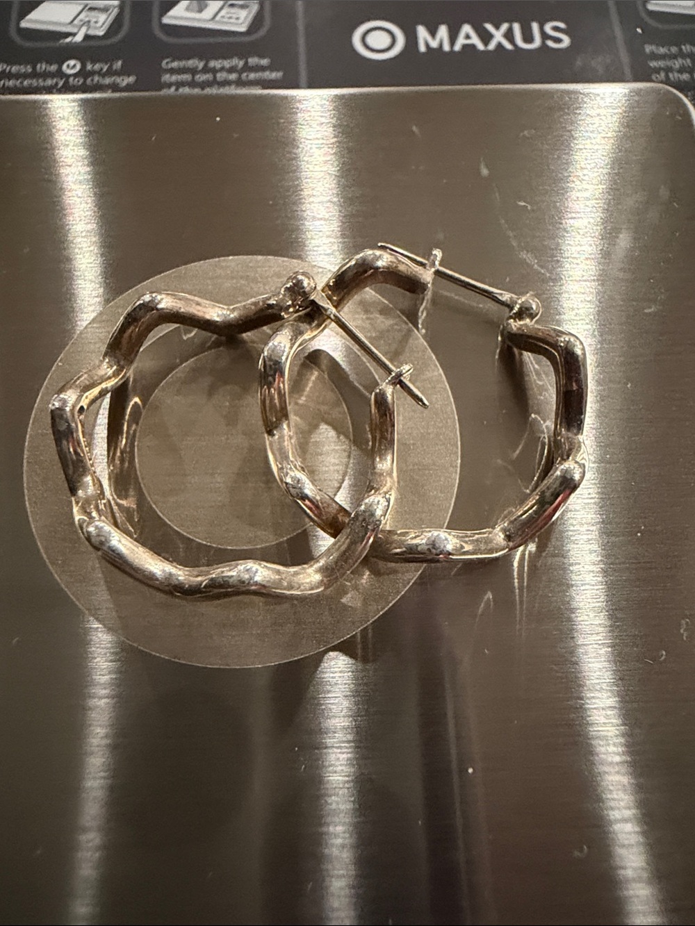 Tiffany & Co. Paloma Picasso Silver Zig Zag hoops excellent